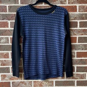 Devold Black and Blue Long Sleeve Casual Top or Baselayer